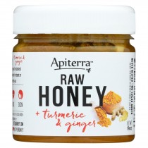 Apiterra - Raw Honey - Turmeric And Ginger - Case Of 6 - 8 Oz.