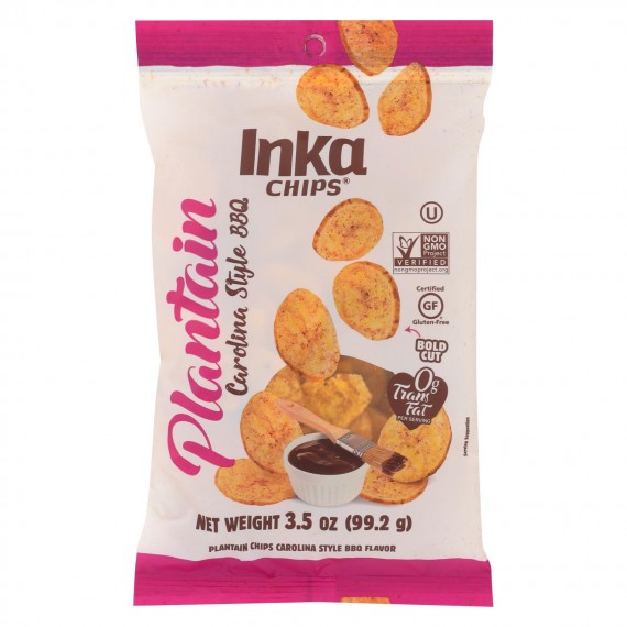 Inka Crops - Plantain Chips - Carolina Bbq - Case Of 12 - 3.5 Oz