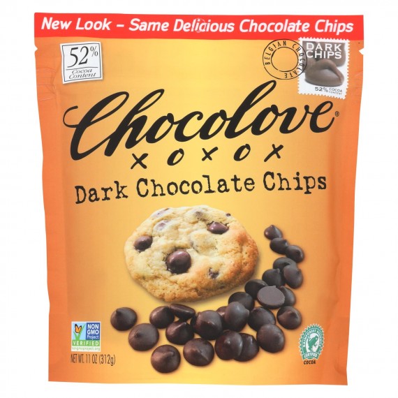 Chocolove Xoxox - Dark Chocolate Chips - Case Of 8 - 11 Oz.