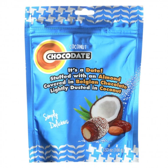 Chocodate - Date And Almond - Coocnut - Case Of 12 - 3.53 Oz.