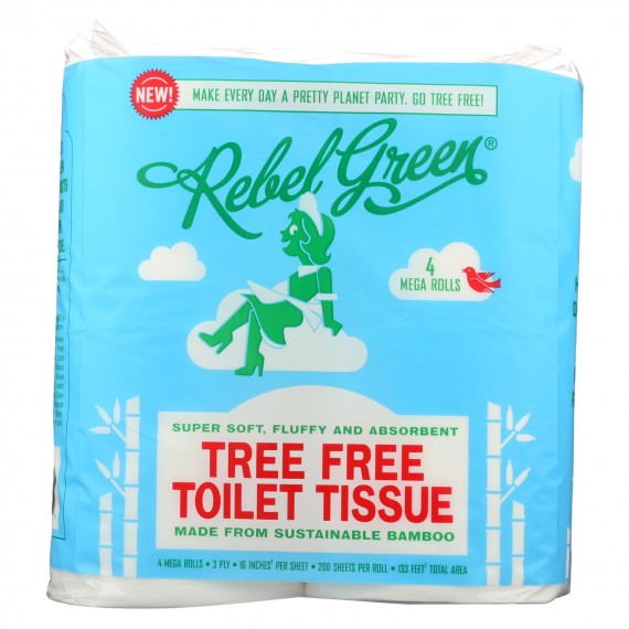 Rebel Green - Tree Free Toilet Tissue - Case Of 18 - 4 Count
