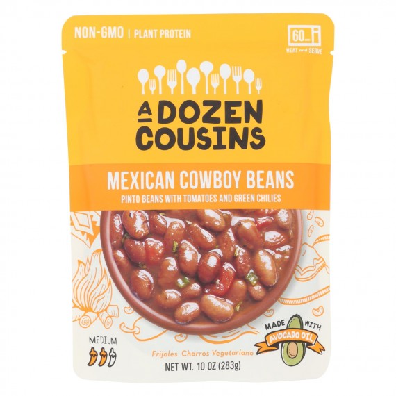 A Dozen Cousins - Ready To Eat Beans - Mexican Pinto - Case Of 6 - 10 Oz.