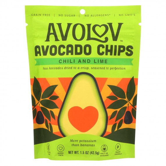 Avolov - Avocado Chips - Chili Lime - Case Of 12 - 1.5 Oz.
