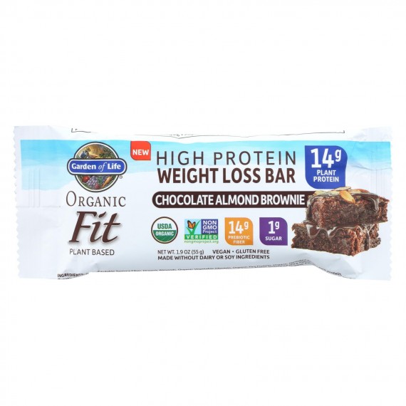 Garden Of Life - Fit High Protein Bar Chocolate Almond Brownie - Case Of 12 - 1.9 Oz