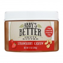 Abby's Better Nut Butter - Strawberry Cashew Nut Butter - Case Of 6 - 12 Oz.