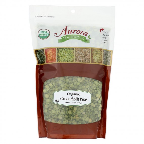 Aurora Natural Products - Organic Peas - Green Split - Case Of 10 - 24 Oz.