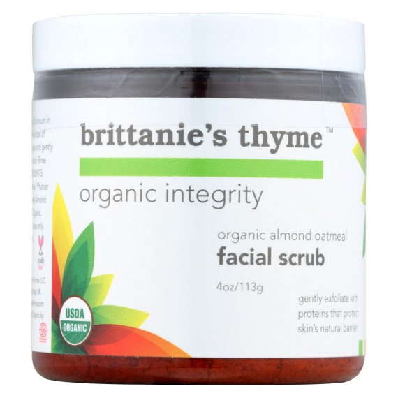 Brittanie's Thyme - Organic Facial Scrub - Almond Oatmeal - 4 Oz.