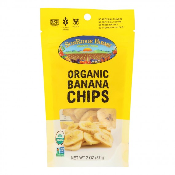 Sunridge Farms - Organic Banana Chips - Case Of 8 - 2 Oz.