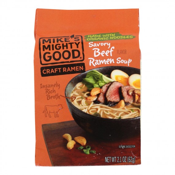 Mike's Mighty Good Ramen Beef Spicy Case Of 7 2.1 Oz