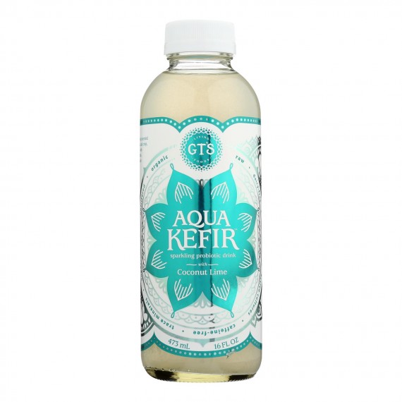 Gts Kombucha - Aqua Kefir Coconut Lime - Case Of 12 - 16 Fz