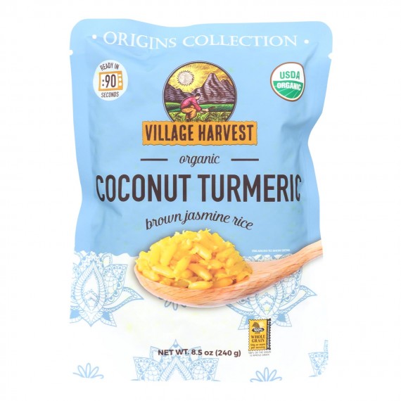 Village Harvest - Rice Coconut Tumerc Peach - Case Of 6 - 8.5 Oz