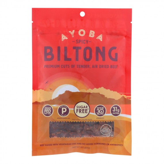 Ayoba-yo - Biltong South African Jerky - Spicy - Case Of 8 - 2 Oz.