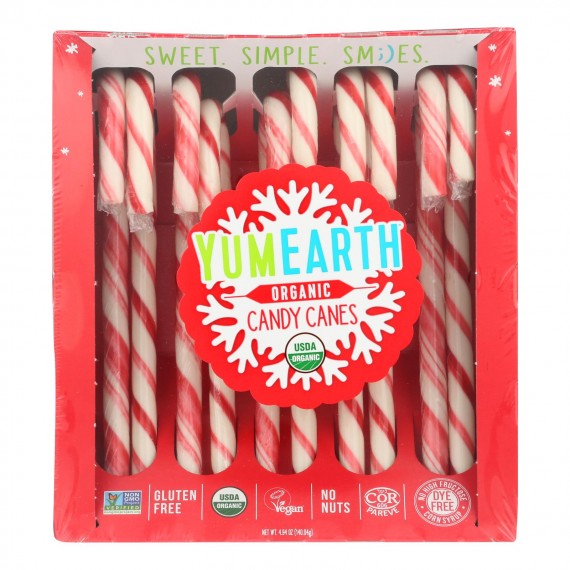 Yumearth - Candy Cane Y Hol 10ct - Case Of 12 - 4.94 Oz