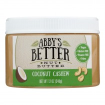 Abby's Better Nut Butter - Coconut Cashew Nut Butter - Case Of 6 - 12 Oz.