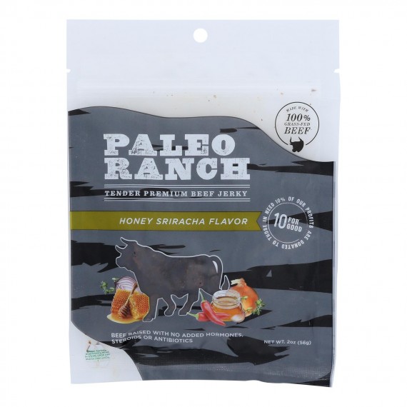 Paleo Ranch - Jerky Beef Hny Sriracha - Case Of 8 - 2 Oz