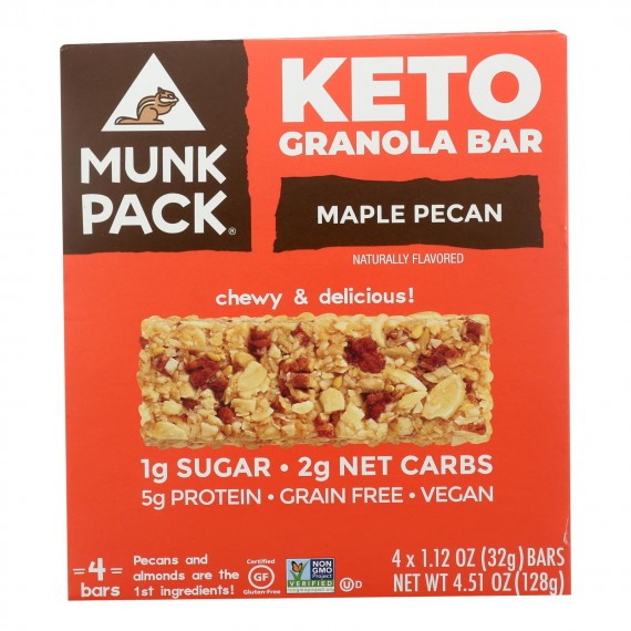 Munk Pack - Green Bar Maple Pecan Keto - Case Of 6 - 4/1.12oz