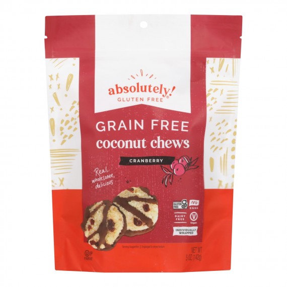 Absolutely Gluten Free Chews - Coconut - Cranberry - Gluten Free - Case Of 12 - 5 Oz