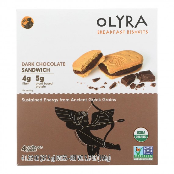 Olyra - Breakfast Sandwich Biscuit Dark Chocolate - Case Of 6 - 5.3 Oz
