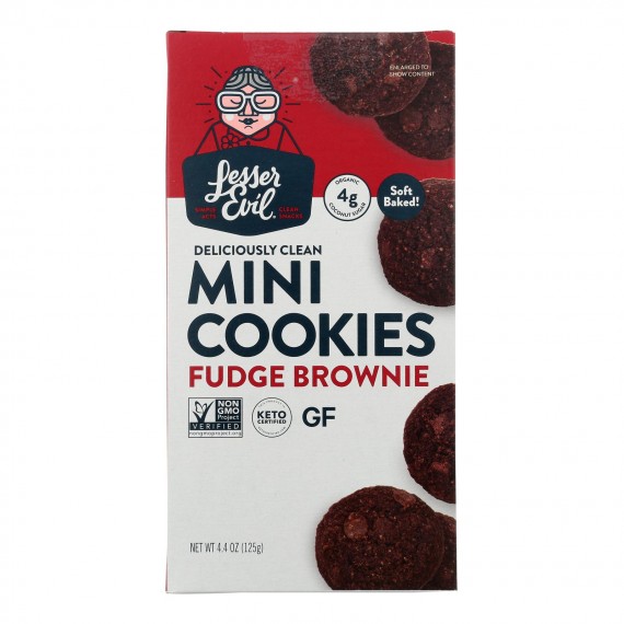 Lesser Evil - Mini Cookies Fudge Brownie - Case Of 6 - 4.4 Oz